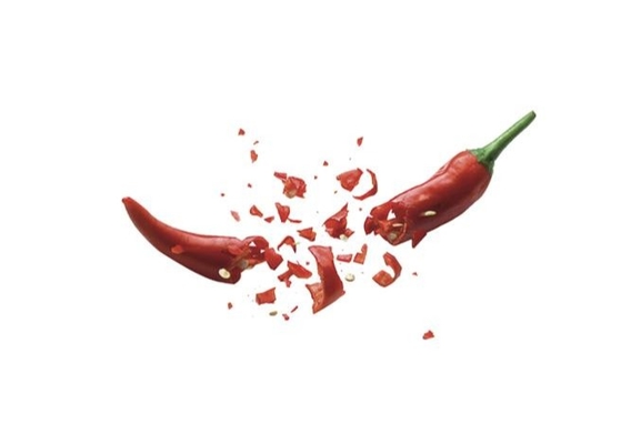칠리 페퍼 콩과 함께 과일과 채소 가루