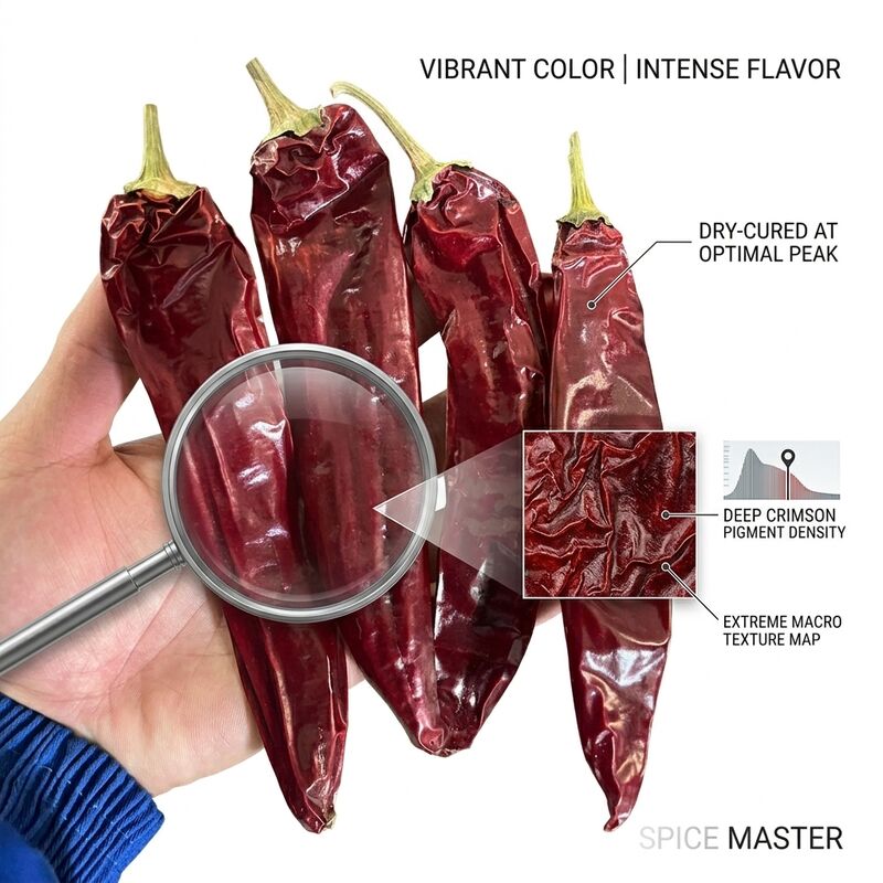 통 건조 붉은 고추 자연 건조 수출 품질 칠레 로호 5-8cm 20000-50000SHU 줄기 포함 대량
